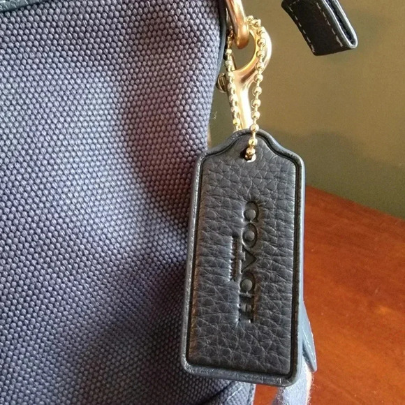 Coach Ellis Canvas and Leather Shoulder Bag Blue CA626 - Picture 2 of 15
